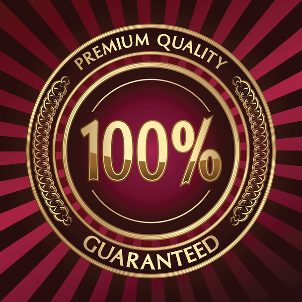 Premium quality decorative golden emblem - Vector, Imagen