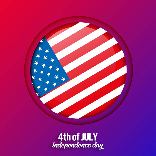 4. červenec, blahopřání ke dni nezávislosti Spojených států s barevným pozadím, vektorovým - Vektor, obrázek