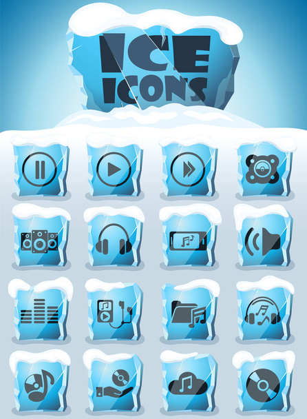dijital müzik Icon set - Vektör, Görsel