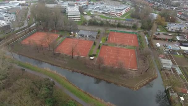 Tenisz pálya antenna View, Zwijndrecht, Hollandia - Felvétel, videó