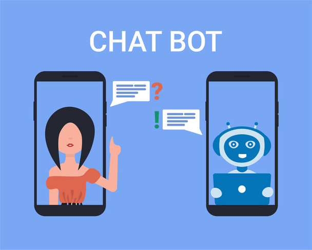 Chat Bot robot lidé ikony telefon - Vektor, obrázek