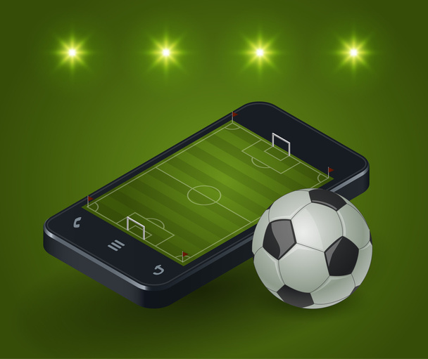 Mobile Soccer Illustration - Vector, Imagen