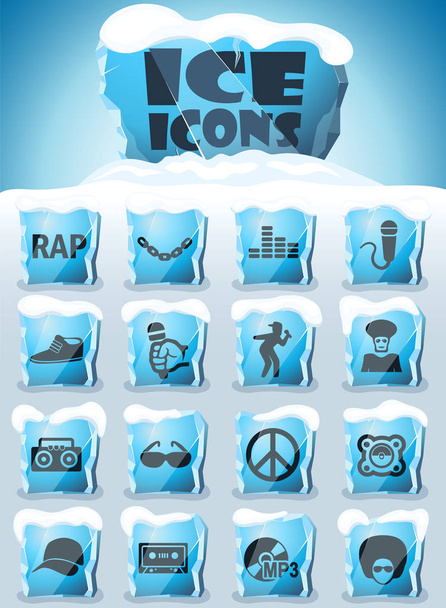 rap ikon készlet - Vektor, kép
