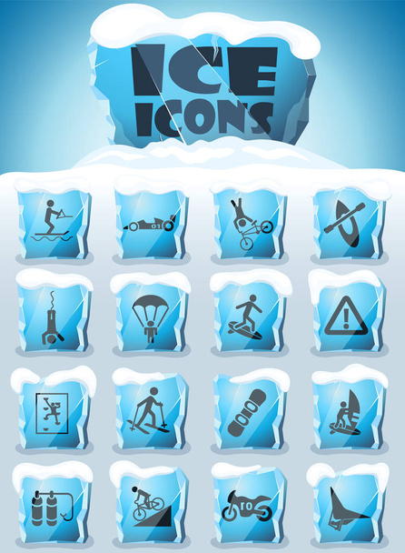 extreme sport icon set - Vector, Image