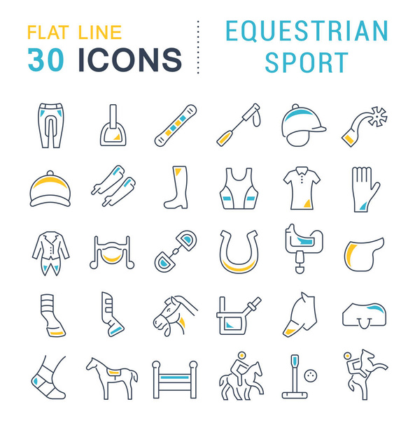 Serie icone della linea vettoriale dello sport equestre
. - Vettoriali, immagini
