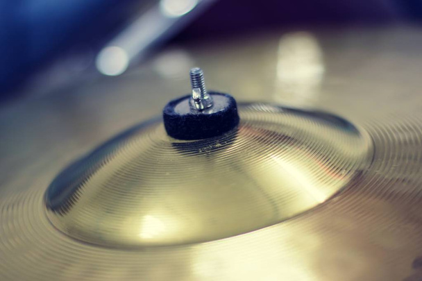 Closeup of Cymbal, musical instruments. - 写真・画像
