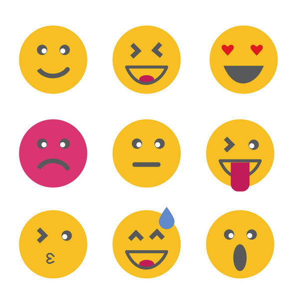 Emoticon emoji set. Emoticon emoji icon on white background. flat style. Emoticon emoji sign for your web site design, logo, app, UI. - Vector, Image