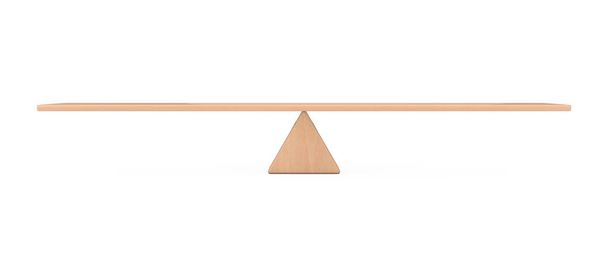 Balance Concept. Wooden Board Plank Balancing on a Wooden Triang - Photo, Image