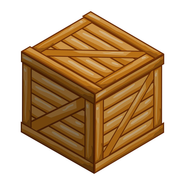 caja de madera ilustración aislada sobre fondo blanco
 - Vector, imagen