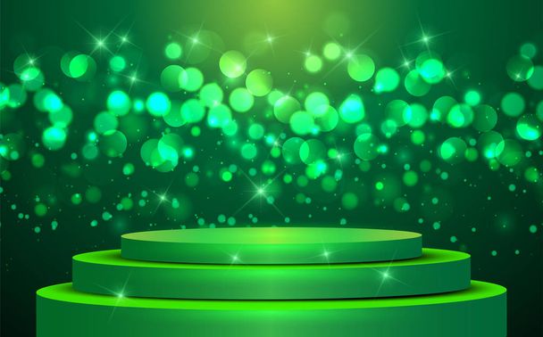  podium vert avec fond abstrait lumière bleue
 - Vecteur, image