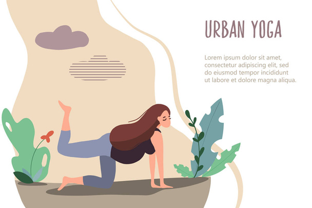 17 Yoga urbano
 - Vector, Imagen