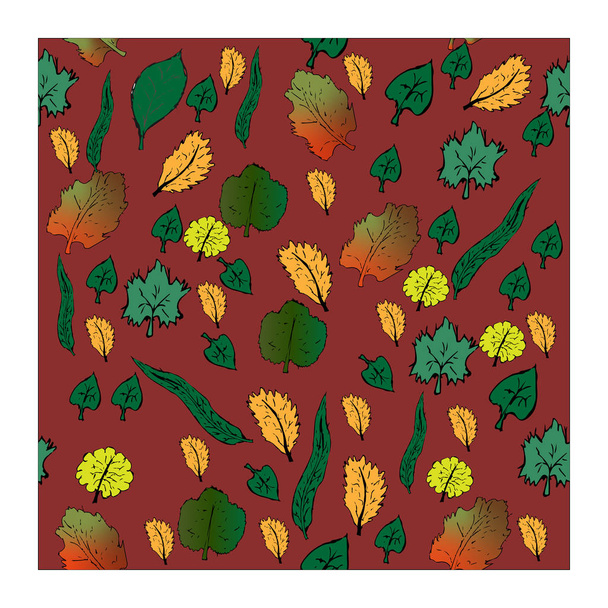 autumn leaves set - Wektor, obraz