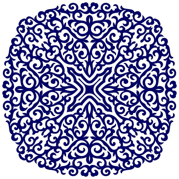 Kaunis pyöreä kukka sininen koriste
 - Vektori, kuva