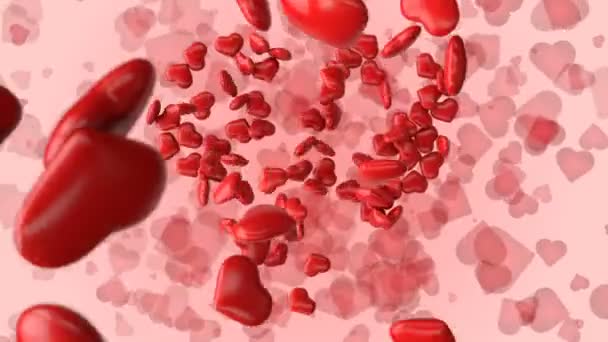 Tarjeta de felicitación 3d para el día de San Valentín con corazones
 - Metraje, vídeo