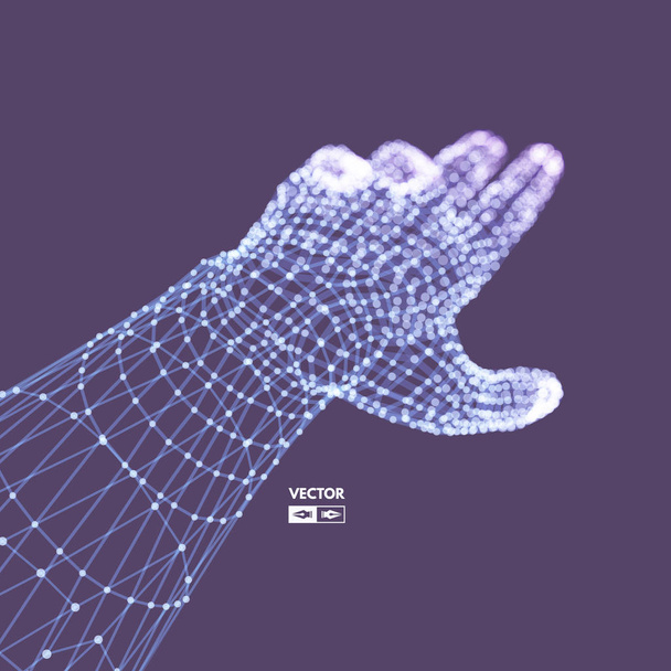 Human Arm. Hand Model. Connection structure. Future technology concept. 3D Vector illustration. - Вектор,изображение