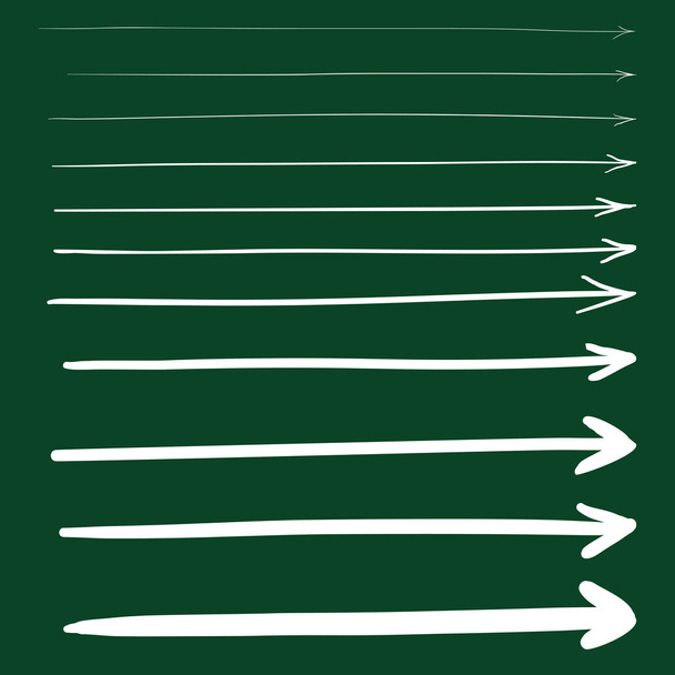Conjunto vectorial de flechas dibujadas a mano con diferentes espesores de línea
. - Vector, Imagen