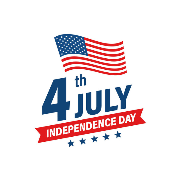USA itsenäisyyspäivä 4. heinäkuuta loma. Yhdysvaltain lippu. Hyvää itsenäisyyspäivää. Muistomerkki päivä. Amerikkalainen tausta. Vektoriesimerkki
. - Vektori, kuva