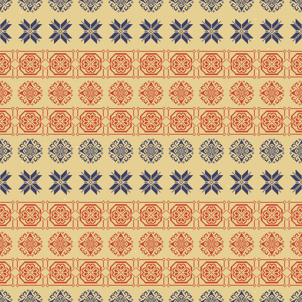 Traditional Norway Style Seamless Knitting Pattern. Abstract ethnic Background. - ベクター画像