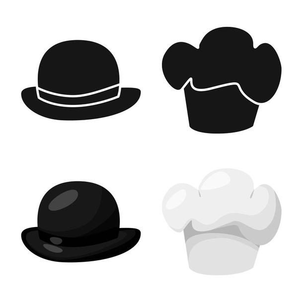 Isolated object of clothing and cap icon. Set of clothing and beret vector icon for stock. - Vektor, obrázek