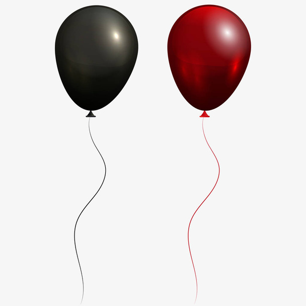 Balloon black and red balloon - Wektor, obraz