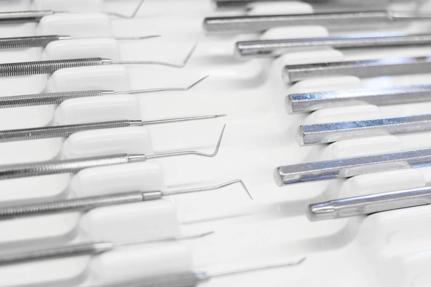 dentist tools or instruments closeup - dental clinic - Foto, Bild