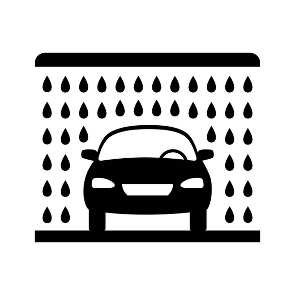 Ícone de lavagem de carro no fundo branco
 - Vetor, Imagem