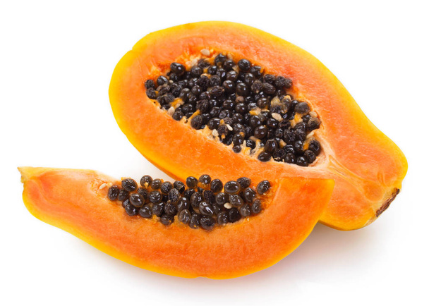 friss papaya fehér háttér - Fotó, kép