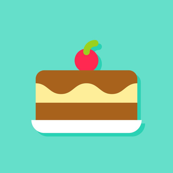 Ice cream cake vector illustration, Sweets flat design icon - Vektor, Bild