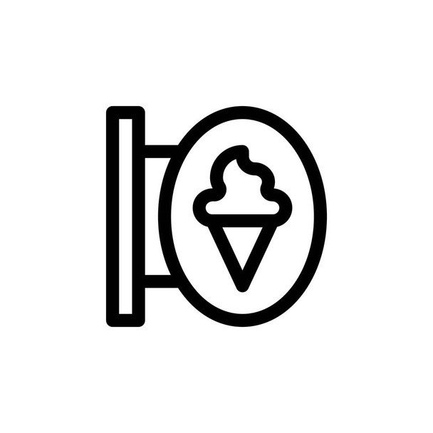 Heladería signo vector ilustración, icono de diseño de línea
 - Vector, imagen