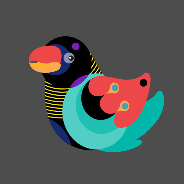 Vector Illustration Colorful Bird. Illustration can Use for Logo, pattern, background, print, fabric, website, landing page and decoration. - Vector - Vektör, Görsel