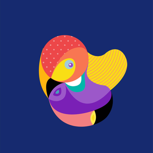 Vector Illustration Colorful Bird. Illustration can Use for Logo, pattern, background, print, fabric, website, landing page and decoration. - Vector - Vektör, Görsel