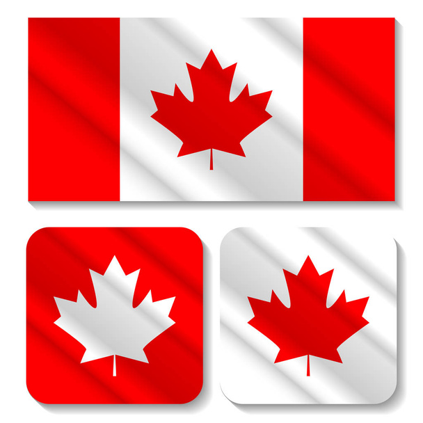 Vector Canada flag concept with square icon - Διάνυσμα, εικόνα