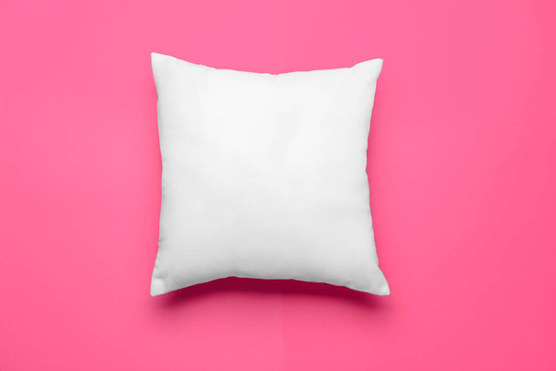 Soft pillow on color background - Photo, Image