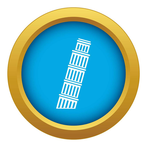 Tower of pisa icon blue vector isolated - Διάνυσμα, εικόνα
