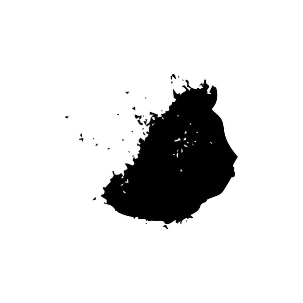 Ebony ink blob. Black paint spilled drop cover and textile design element. Paint Inkblot on paper. - Vector, Image