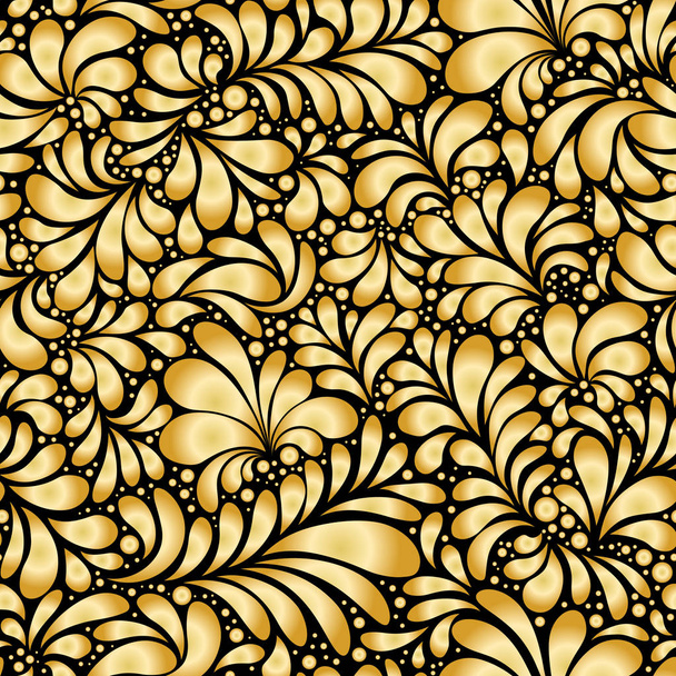 Damasco lágrima ornamento de oro, patrón sin costuras
 - Vector, Imagen
