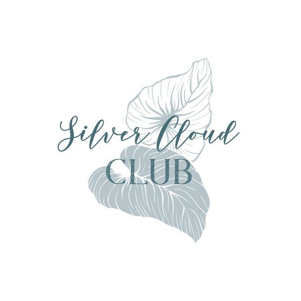 Plantilla de logotipo dibujado a mano de plata nube club
 - Vector, imagen