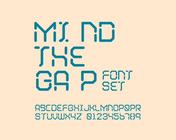 Mind the gap font design, colorful vector illustration - Vector, Image