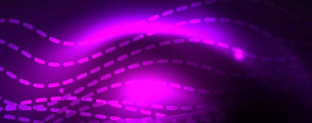 Flux d'ondes vectorielles néon fond abstrait, design techno futuriste magique
 - Vecteur, image