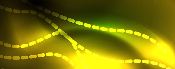 glänzende Neon-Vektorwellenlinie abstrakter Hintergrund, Bewegungskonzept - Vektor, Bild