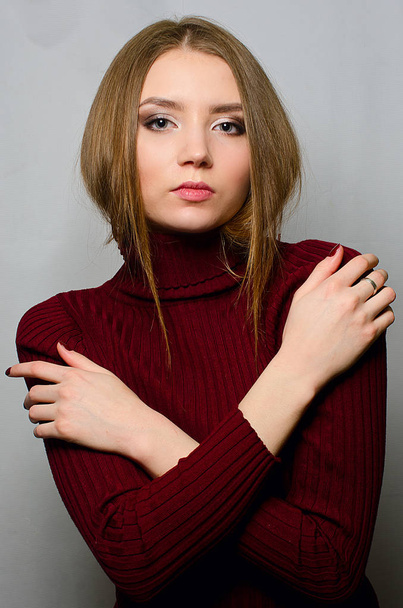 beautiful girl in blouse in Studio - Fotografie, Obrázek