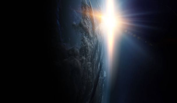 Auringonnousu kiertoradalla, avaruuden kauneus - Valokuva, kuva
