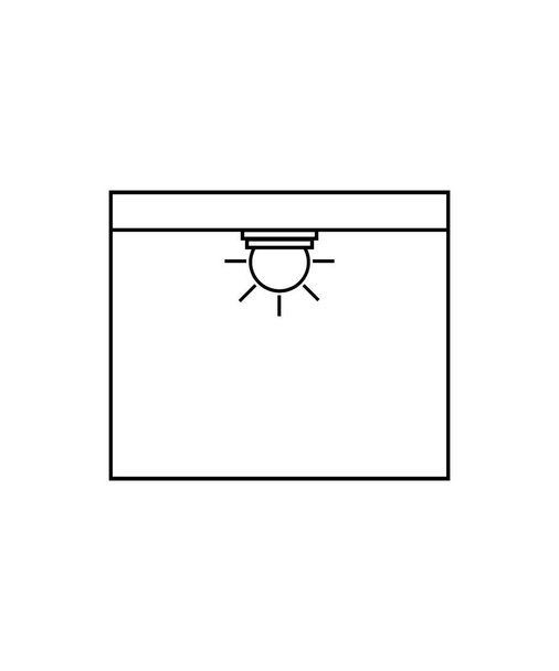 Σημάδια από φωτιστικά. Φωτιστικό κατάλληλο για επιφάνεια ή εσοχή οροφής, ανάλογα με το σύμβολο τύπου φωτιστικού - Διάνυσμα, εικόνα