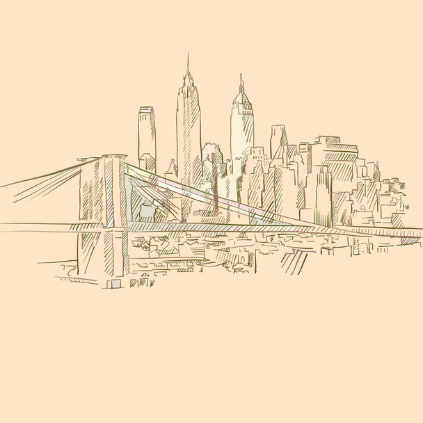 Dibujo de Nueva York
 - Vector, Imagen