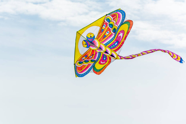 Beautiful dragonfly kite flying in sky. - Фото, зображення