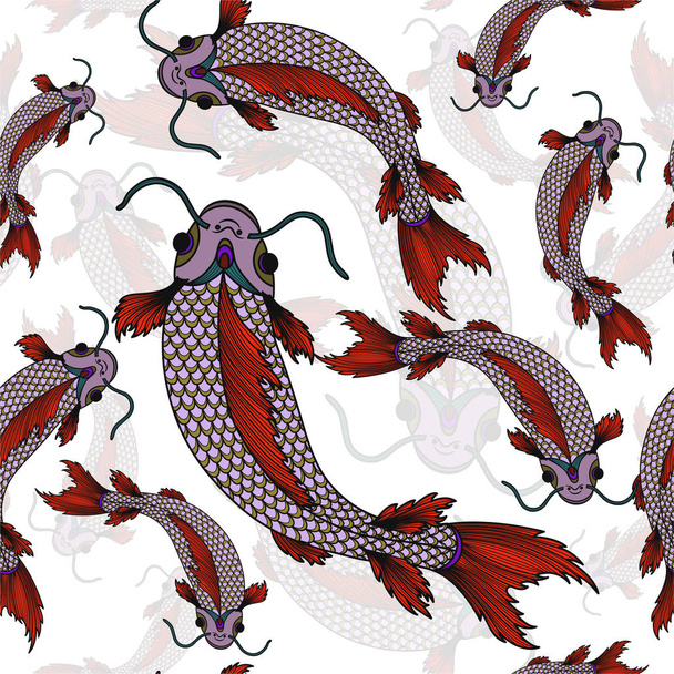 Varratmentes mintázat halakkal. Vektoros illusztráció, EPS 10. - Vektor, kép