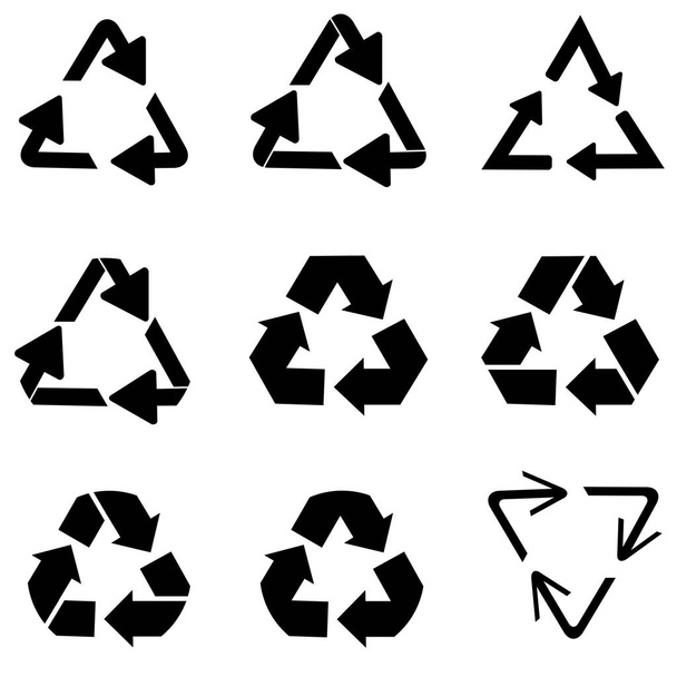 símbolo de reciclagem de fundos ecologicamente puros, conjunto de setas
 - Foto, Imagem