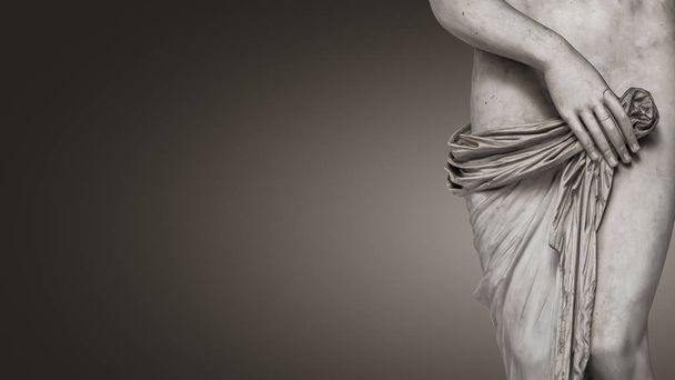 Marble body lines of young naked Roman woman of Renaissance Era  - Photo, Image