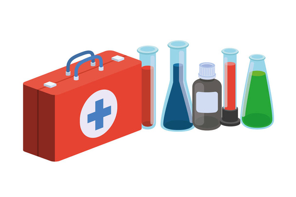 first aid kit on white background - Vector, Image