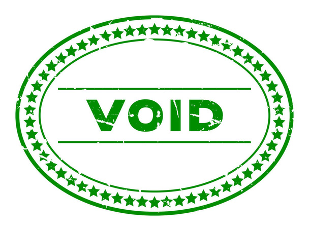 Grunge groene void Word ovale rubberzegel stempel op witte achtergrond - Vector, afbeelding